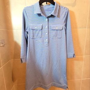 Vineyard Vines Margo UPF 50 Striped Shirt Dress Size Small